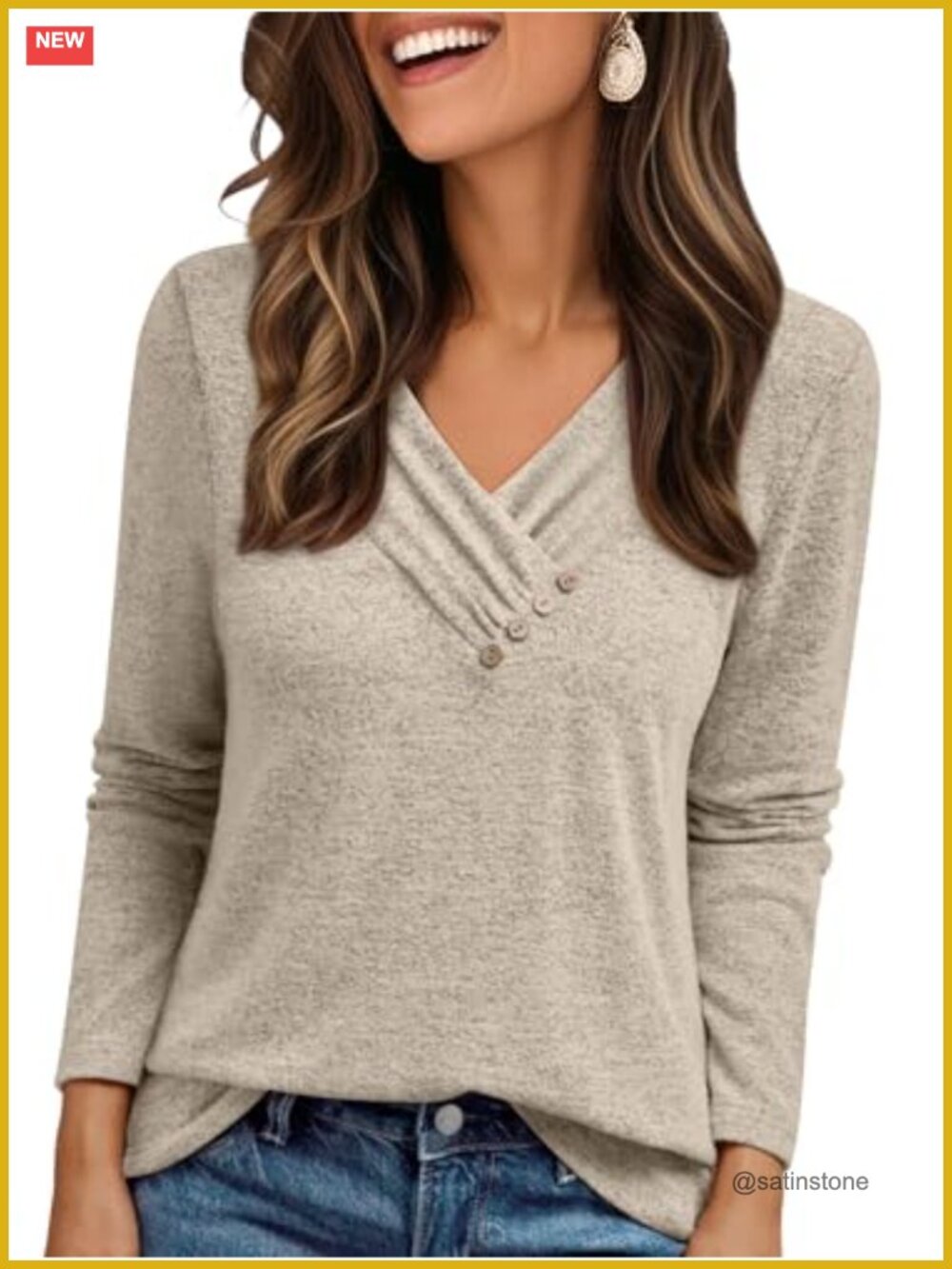 Long Sleeve Tunic Top Business Casual Blouse 65% Polyester 30% Rayon 5% Spandex